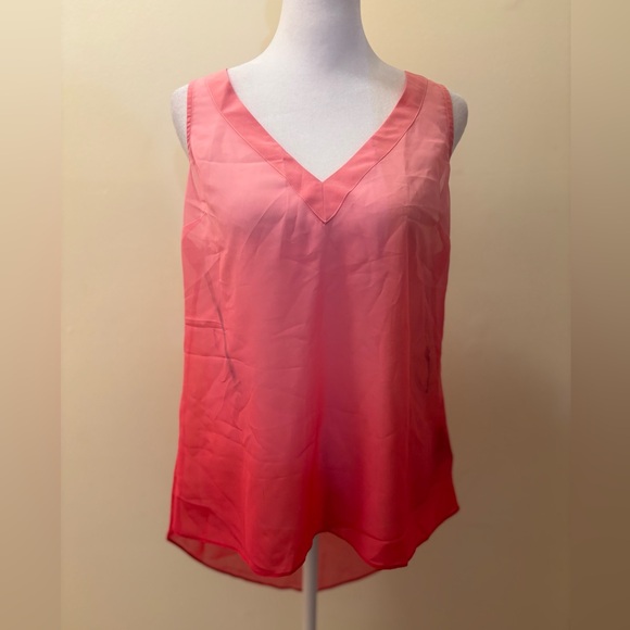 Medium G by Guess Pink Ombre Sheer Racerback Tank Top - Picture 2 of 10